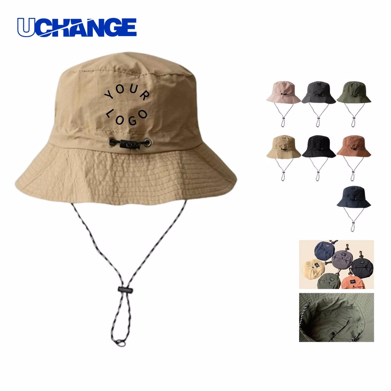 Foldable Polyester Fishermans Hat Headwear with Adjustable Fit for Outdoor Use