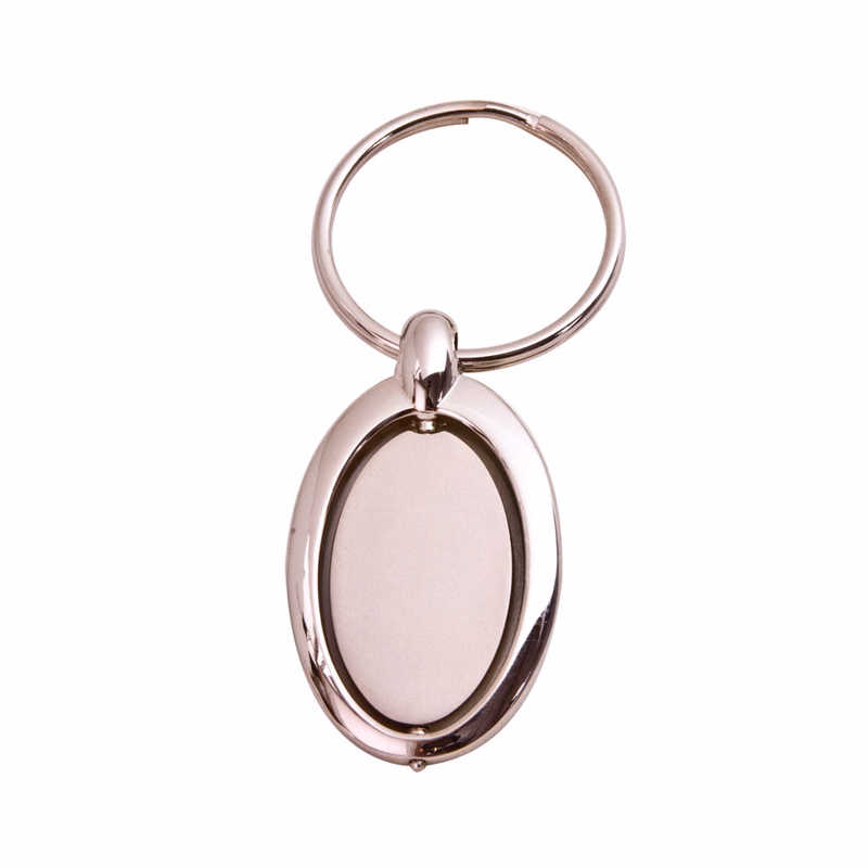 Zinc Keychain- Oval w/ Swivel Center