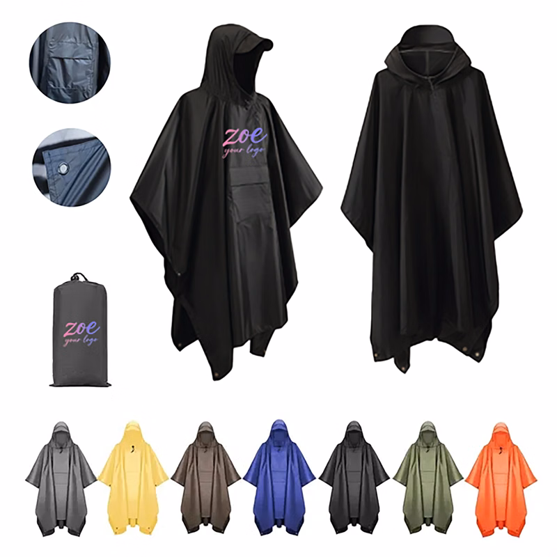 Waterproof Hooded Rain Poncho for Adults MOQ50