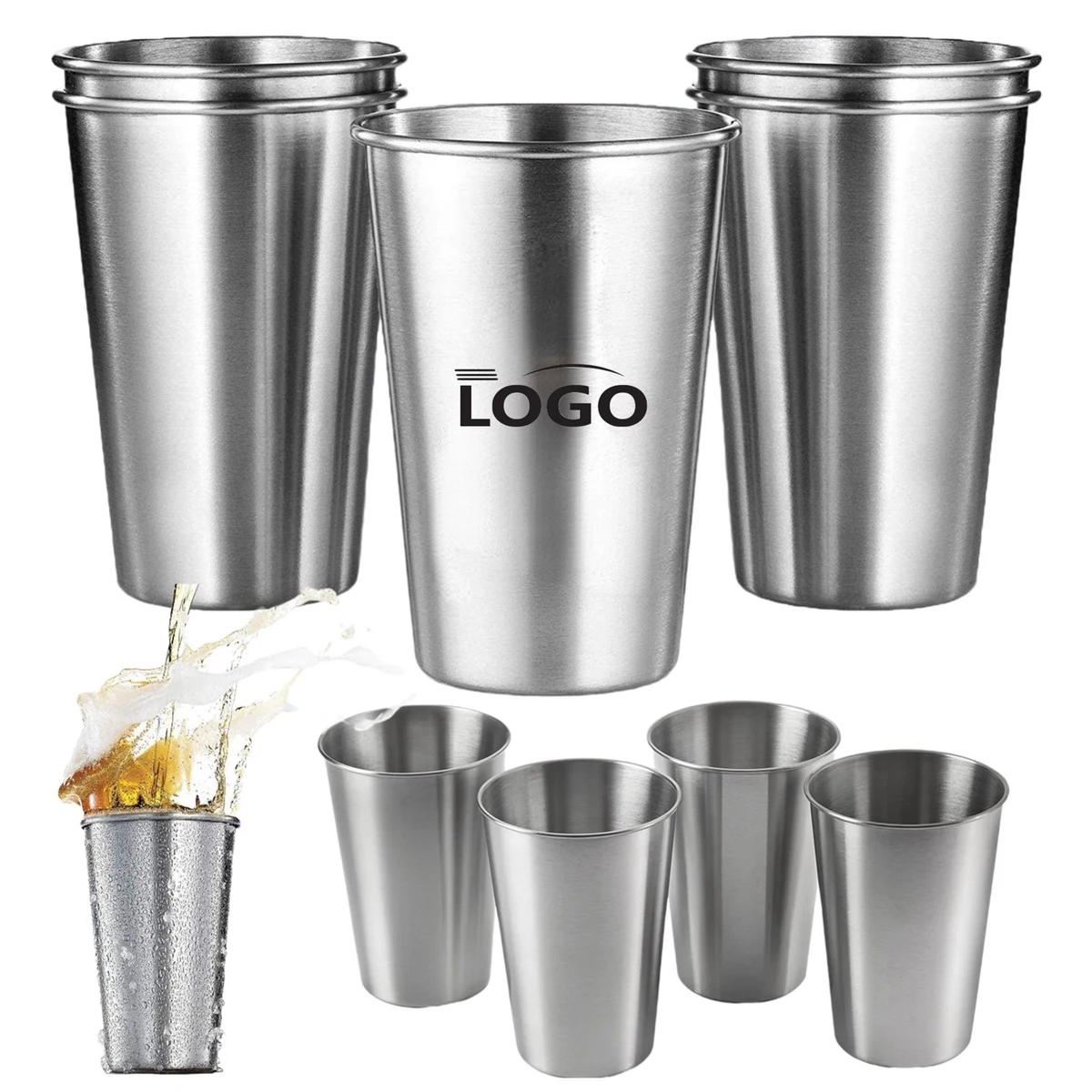 17Oz Camping Stainless Steel Stackable Metal Pint Cup 1