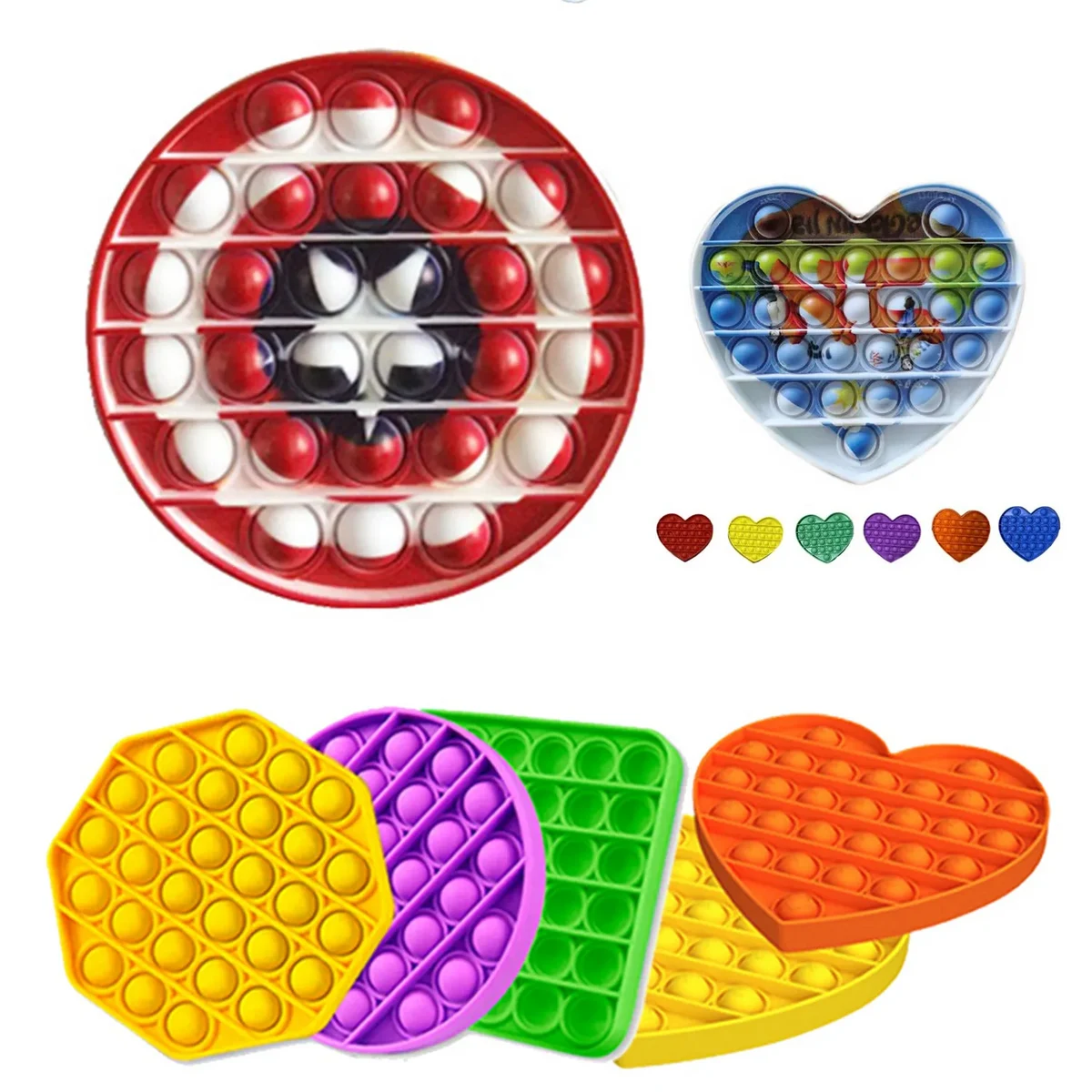 Heart Shape Reliever Fidget Toy (Full Color Printing ) 1