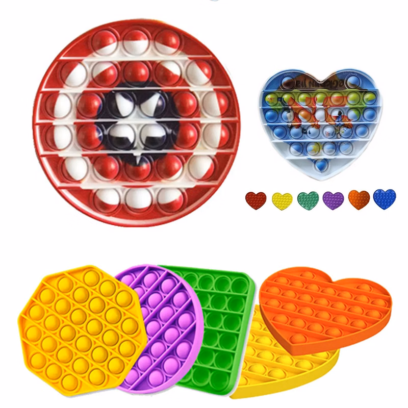 Heart Shape Reliever Fidget Toy (Full Color Printing )