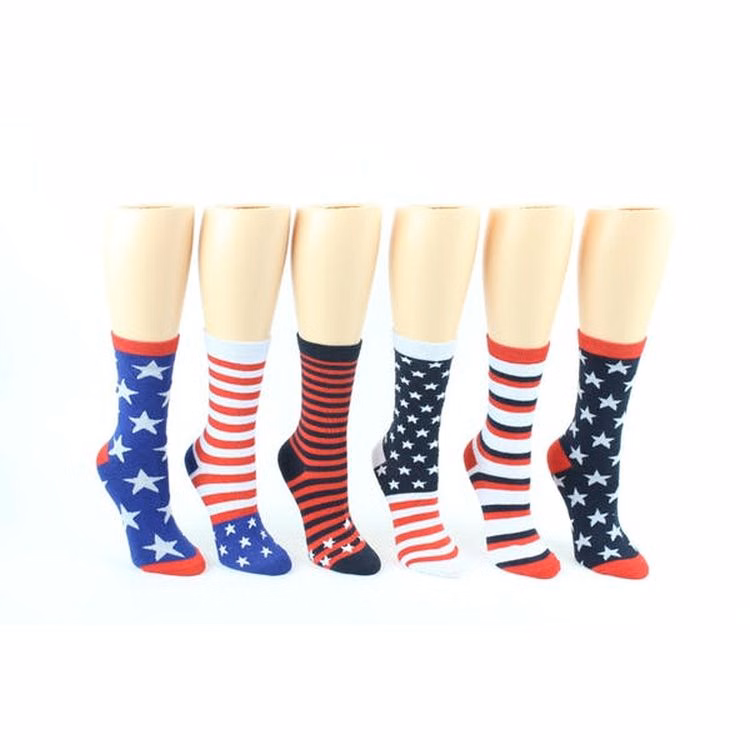 Women's Patriotic Crew Socks - Size 9-11