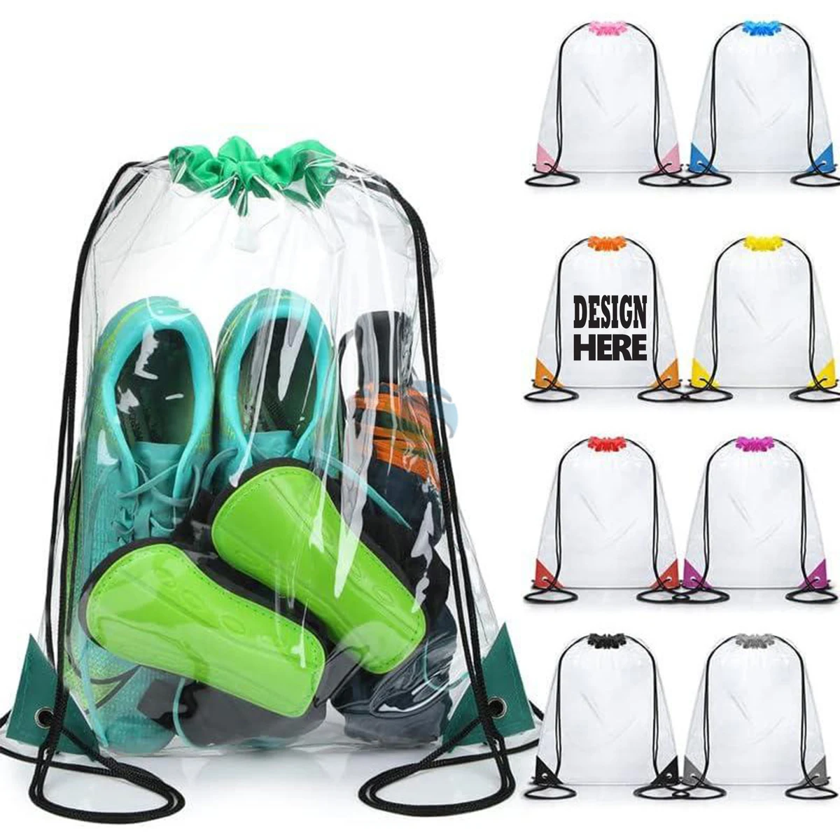 Clear PVC Drawstring Dustproof Storage Bag 1