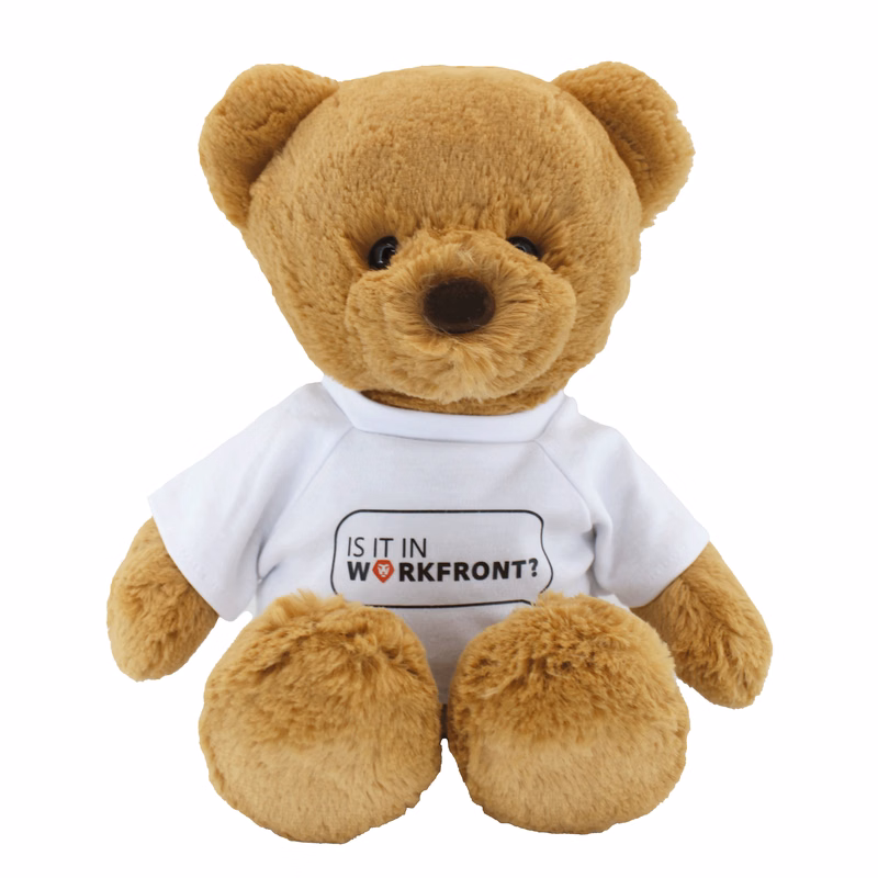 15" Tan Kai Bear with shirt and full color imprint