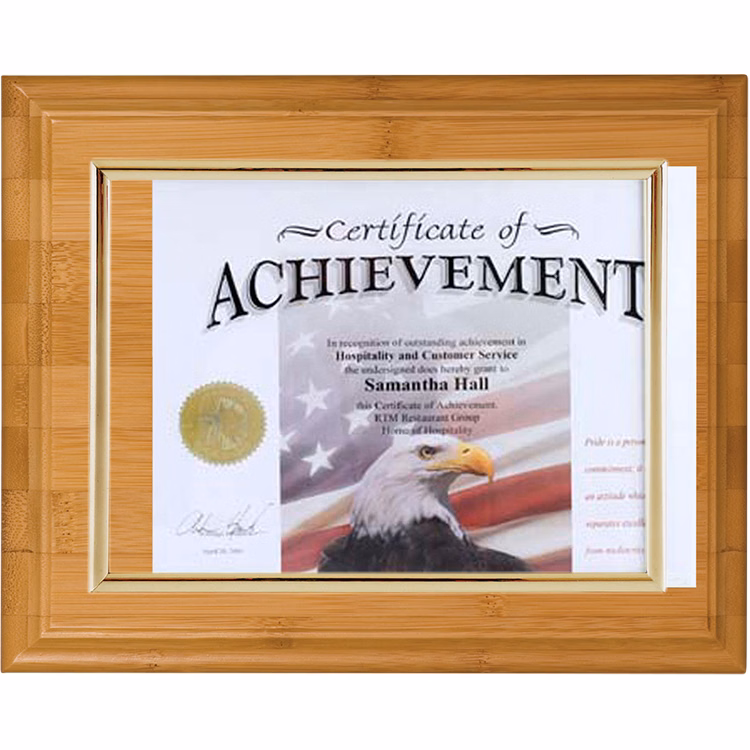 Slide In Certificate Plaque-Bamboo