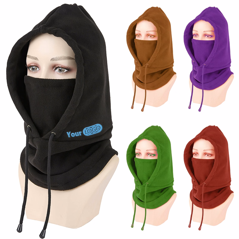 Spandex Stylish And Warm Fleece Hooded Mask For Extreme Weather