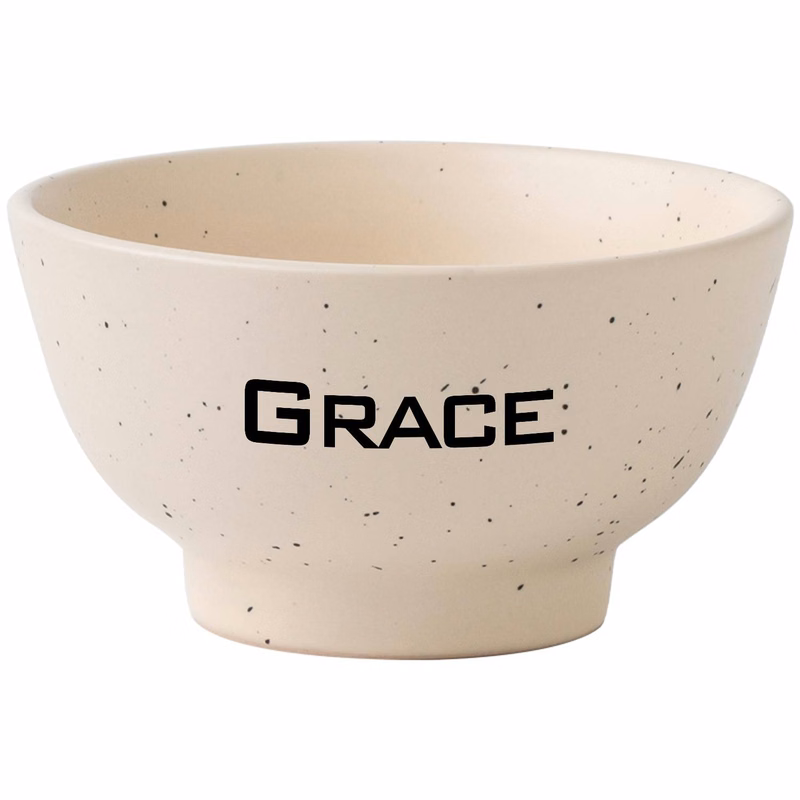 4.5 Inch Vintage Splatter Glaze Tall Footed Ceramic Bowl