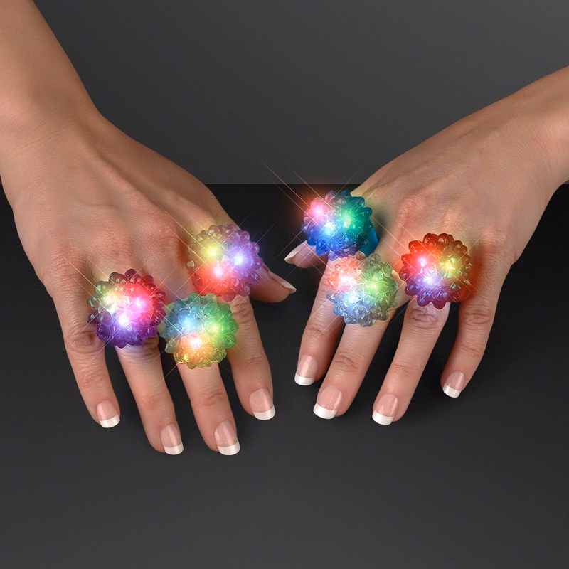 Slow Color Change LED Soft Bubble Rings