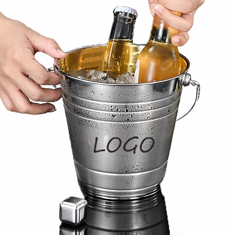2L Stainless Steel Champagne Ice Bucket Home Bar Accessories