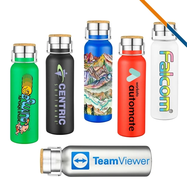 Legend Stainless Steel Water Bottle - 20oZ for Commutes, Fitness and Travel, custom water bottle with logo imprint 1