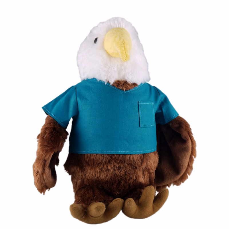 Soft Plush Stuffed Eagle in scrub shirt