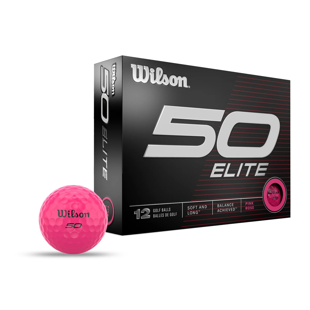 Wilson 50 Elite Pink Golf Balls 1
