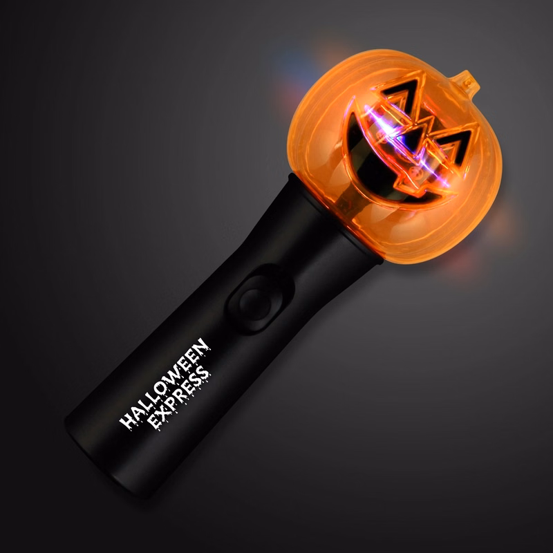 Pumpkin Fun Halloween Wand With Spinning Lights
