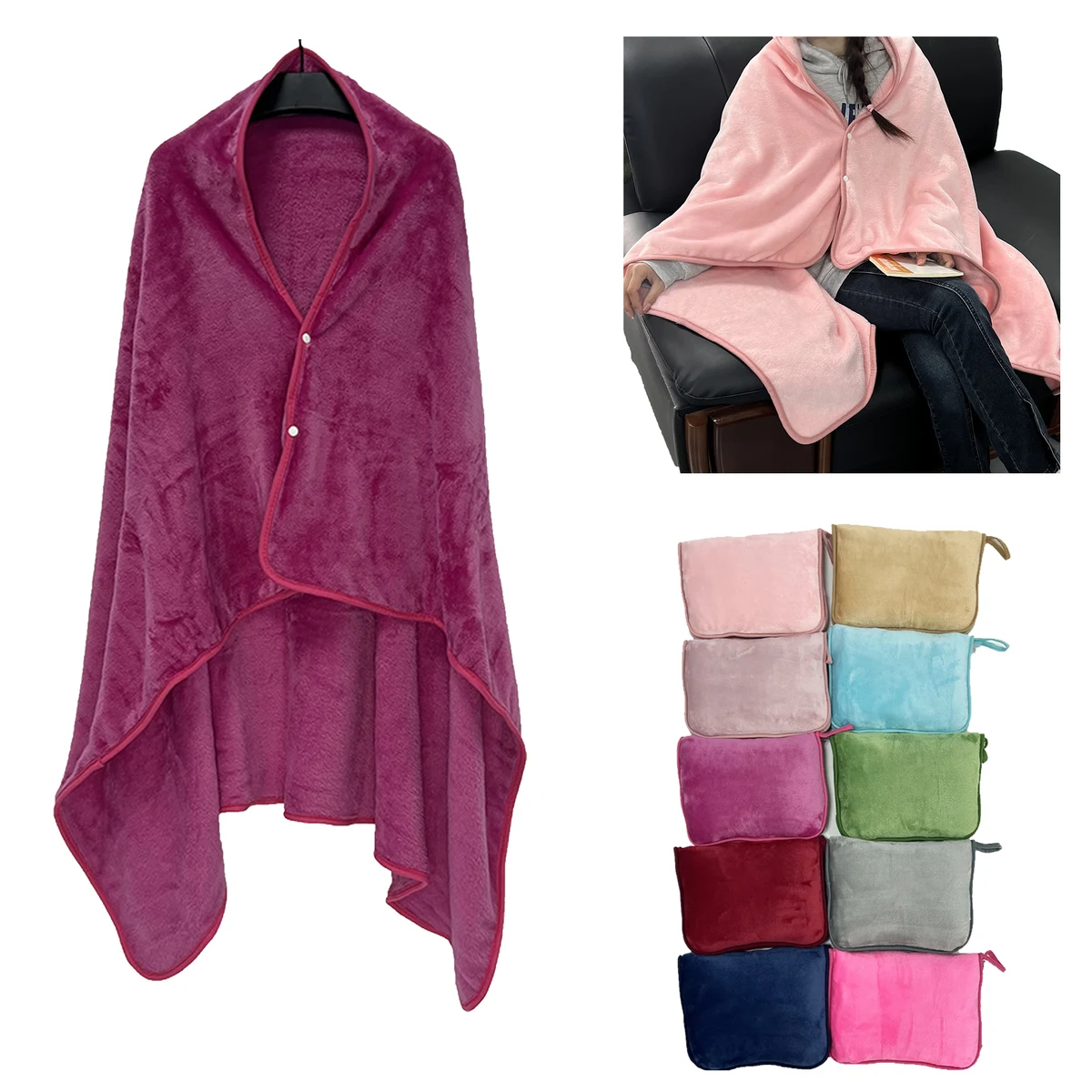 Portable Fleece Cape Blanket 1