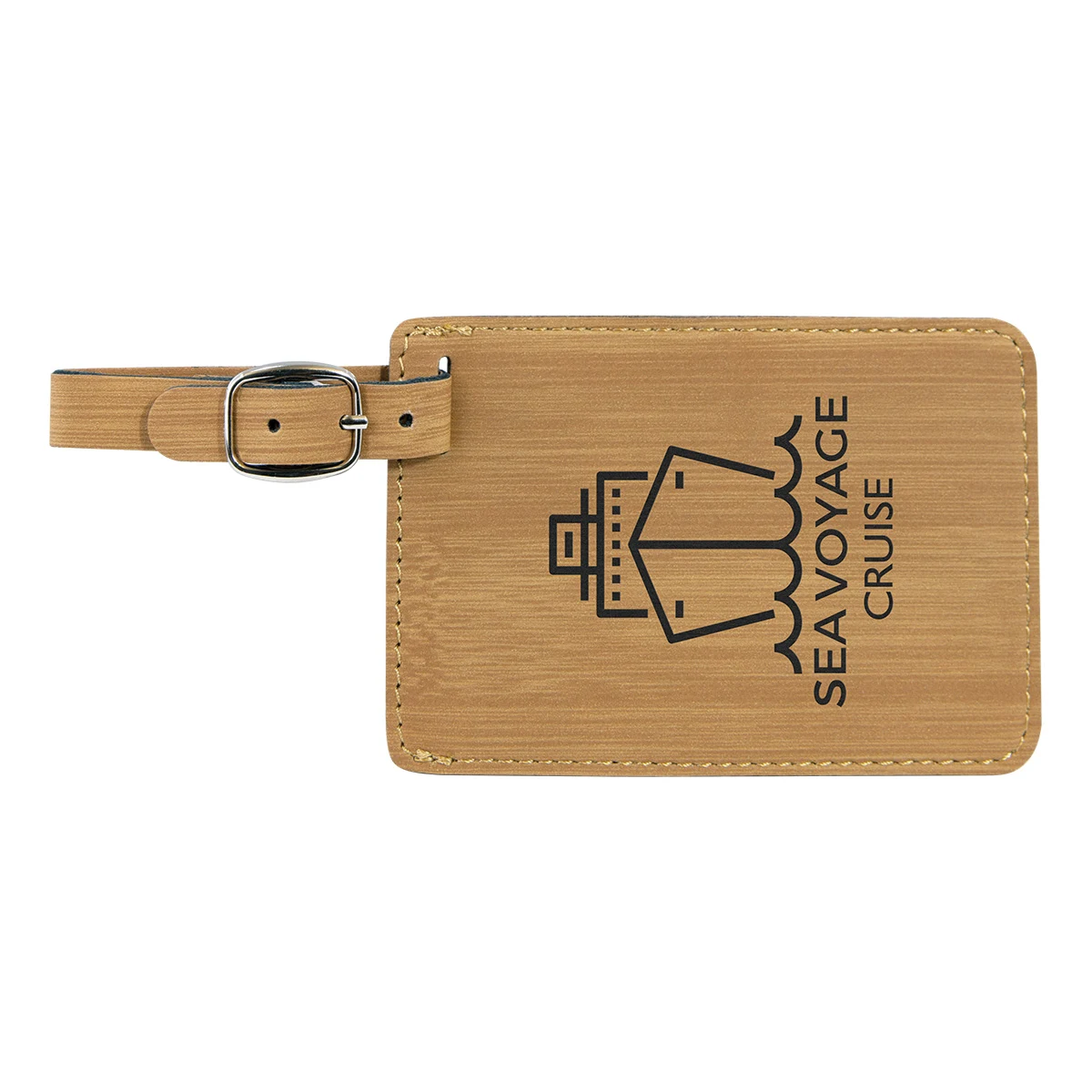 Bamboo Leatherette Luggage Tag 1