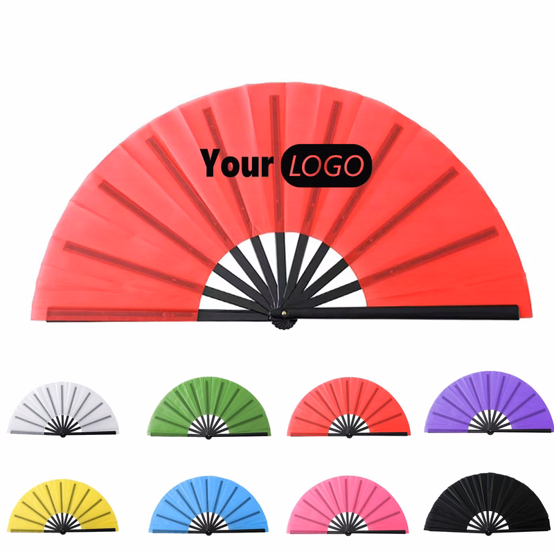 13.12 Inch Plastic Rib Oxford Cloth Folding Fan