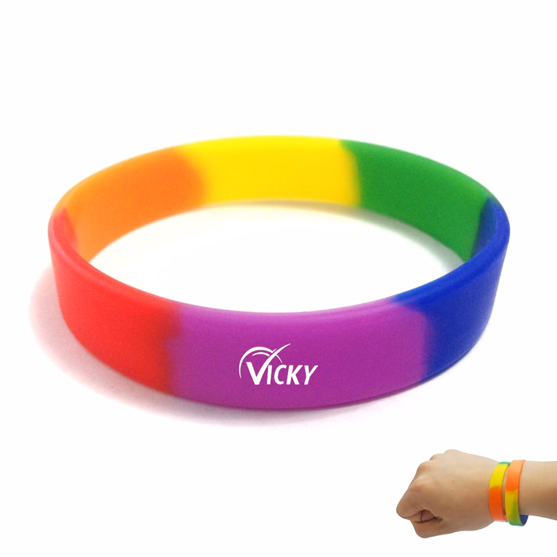 Silicone Rainbow Bracelet for Pride