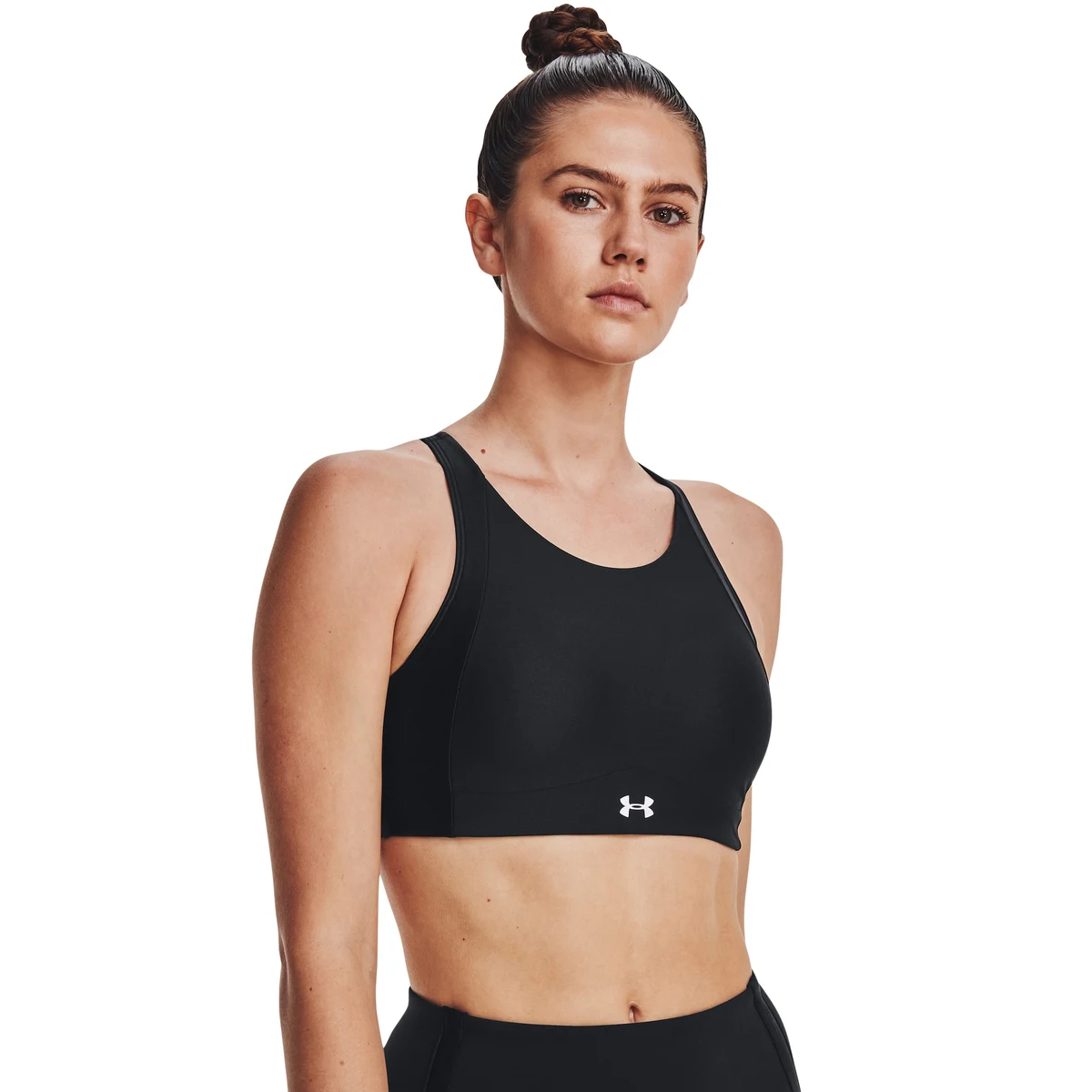 UA Infinity Mid High Neck Shine Women's Sports Bra 1