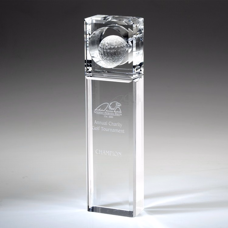 10" Absolute Golf Trophy Crystal Award