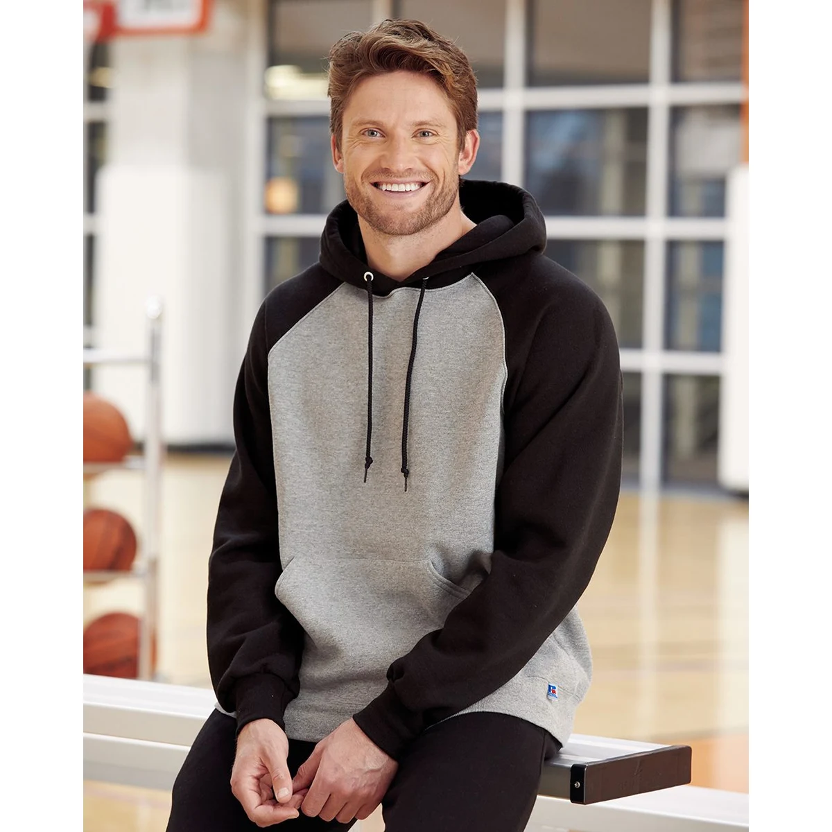 Unisex Dri Power® Colorblock Raglan Hooded Sweatshirt - 693HBM 1