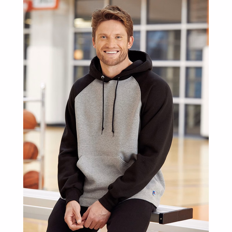 Unisex Dri Power® Colorblock Raglan Hooded Sweatshirt - 693HBM