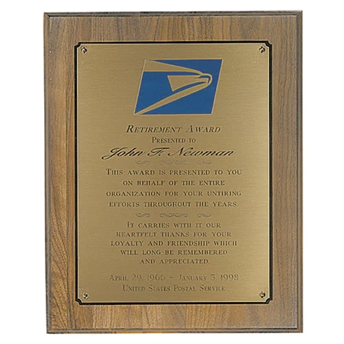 Simulated Walnut Plaque With Full Plate 1