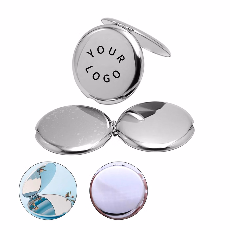 Folding Metal Compact Mirror Pocket Size