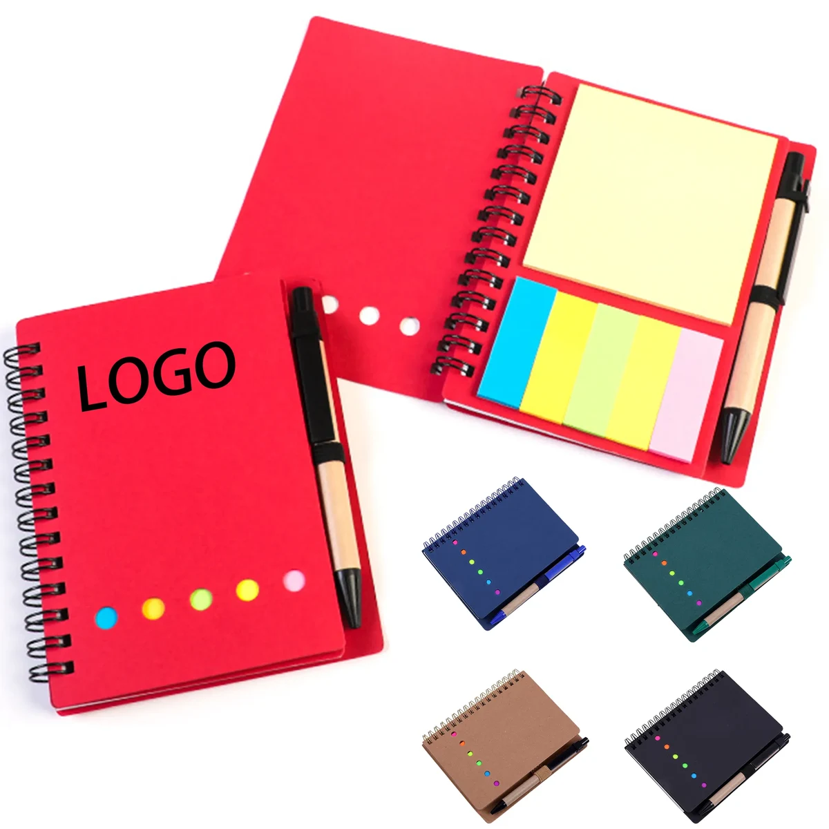 A6 Spiral Notebook with Pen And Sticky Notes 1