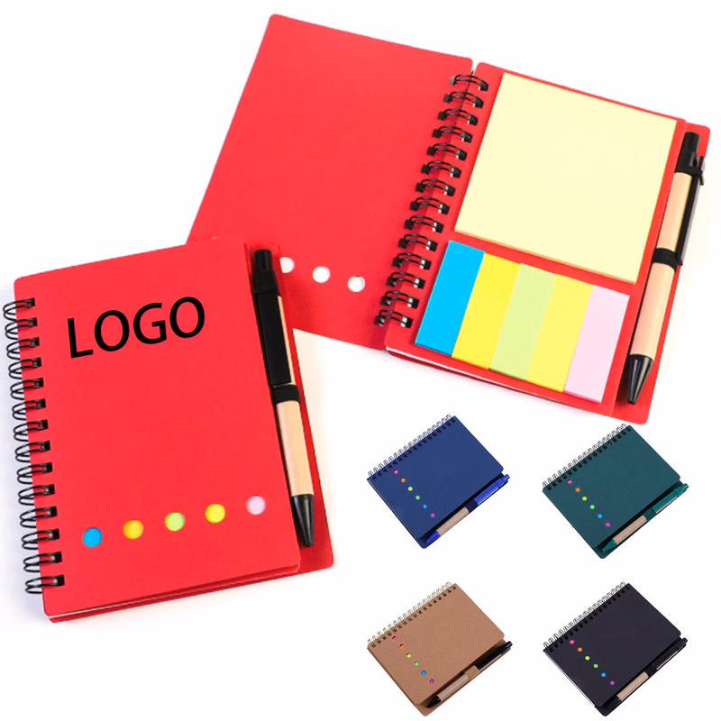 A6 Spiral Notebook with Pen And Sticky Notes