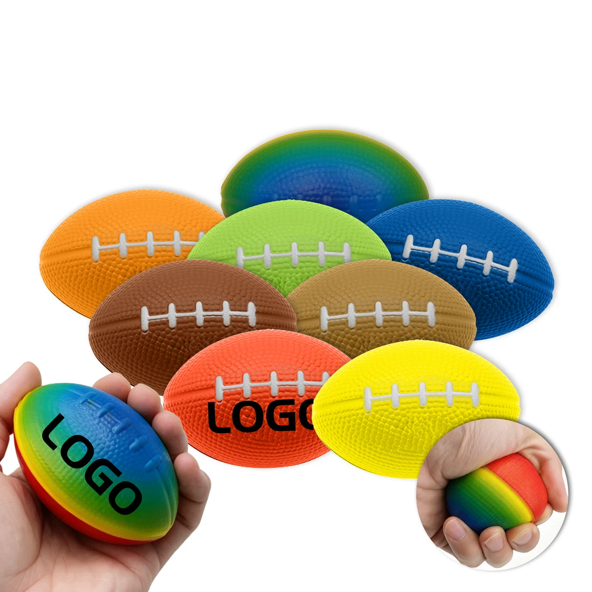 Custom Printed PU Foam Football Stress Reliever Ball 1