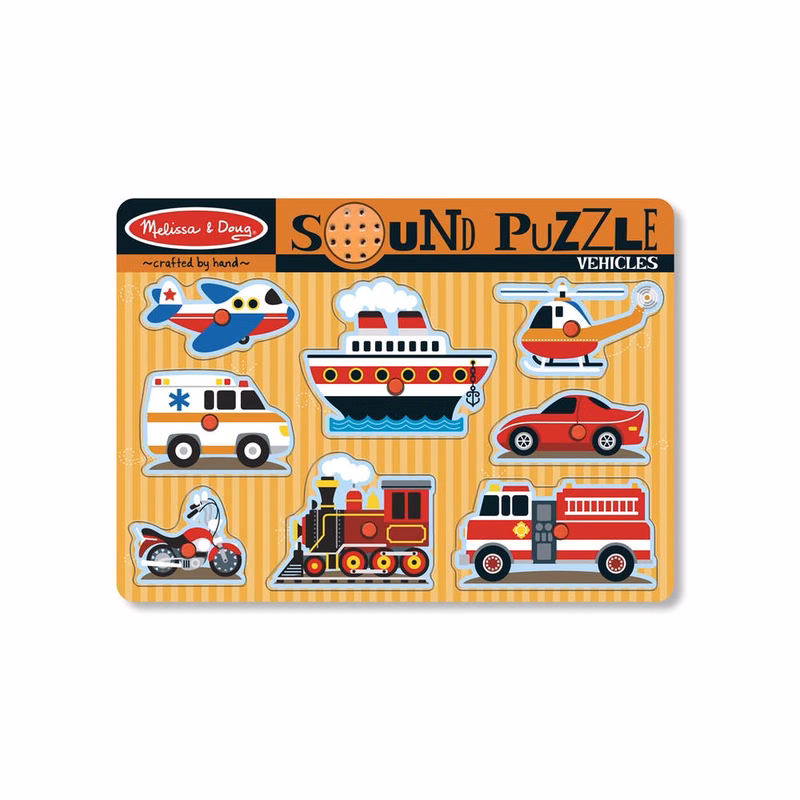 Melissa & Doug Sound Puzzles - Vehicles 8 Pieces Ages 2+