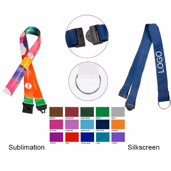 3/4" Polyester Lanyard W/ Metal Oval Hook (Sublimation)