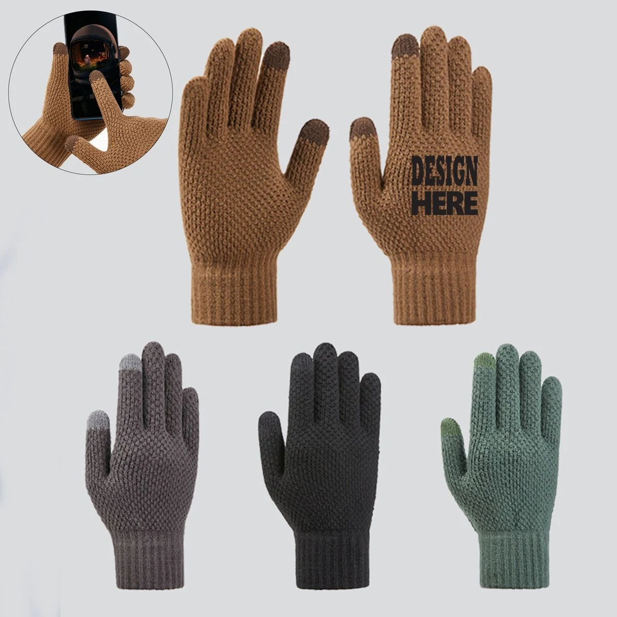 Thermal Knit Touchscreen Gloves 1