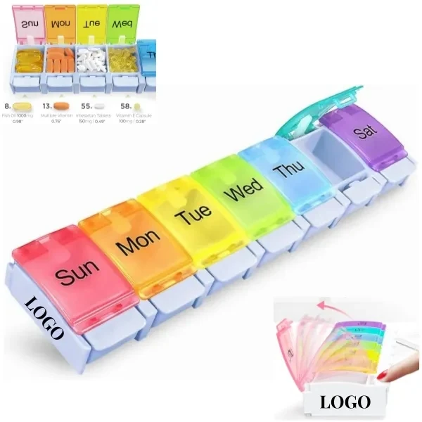 Pill Organizer,Travel 7 Day Box Case with Large Compartment 1