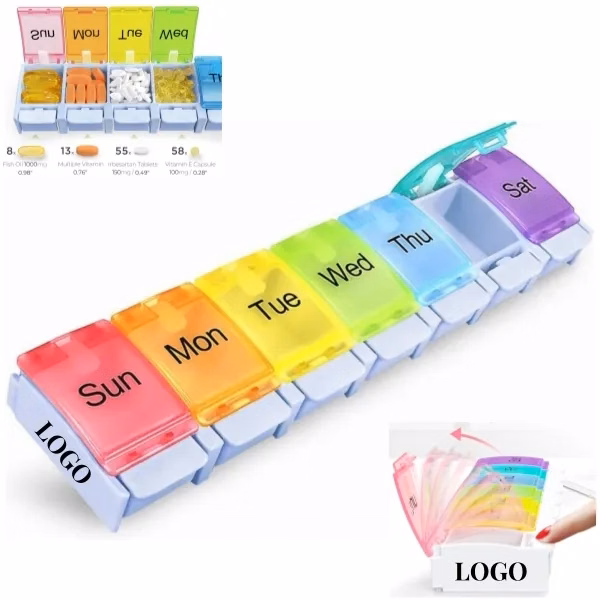Pill Organizer,Travel 7 Day Box Case with Large Compartment