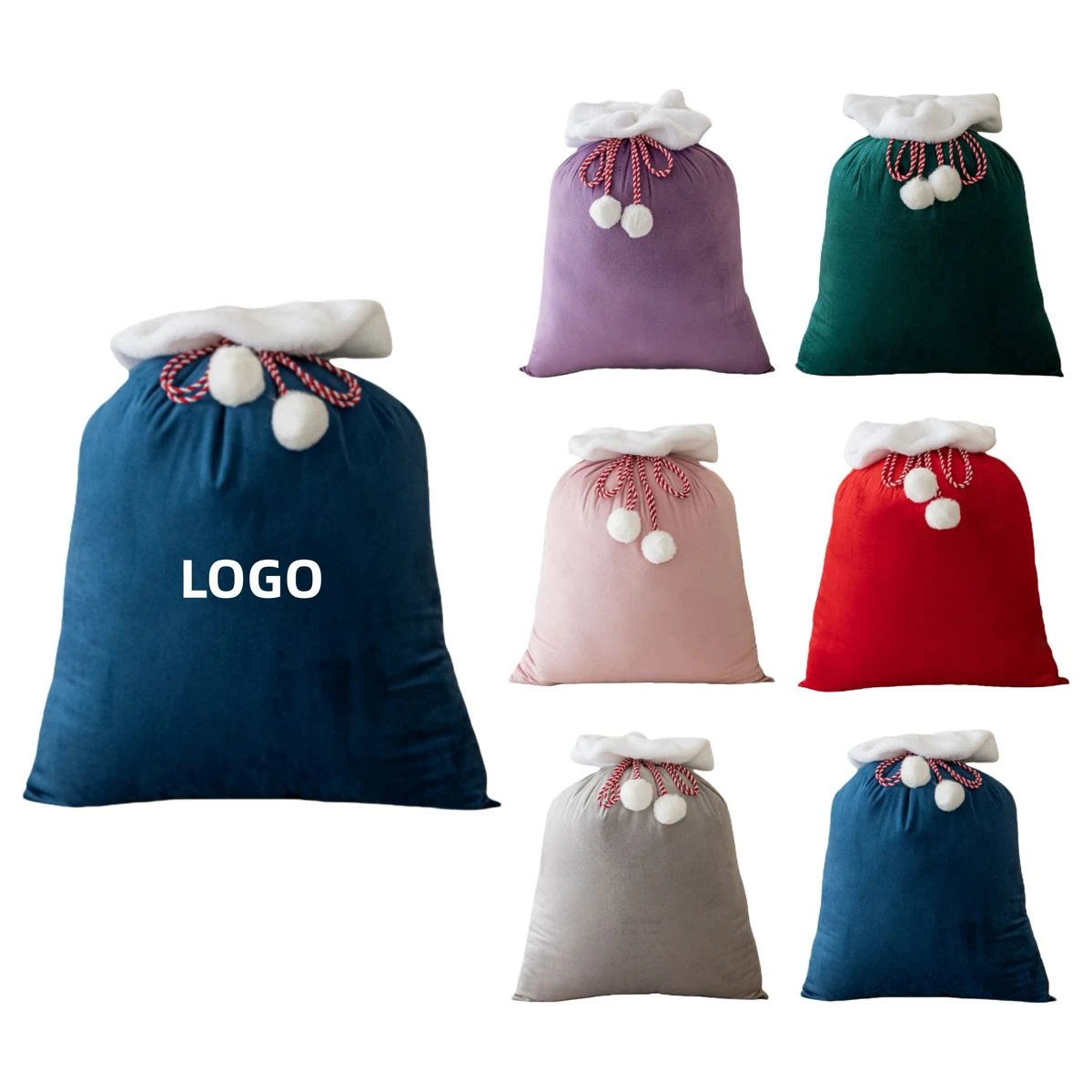 Christmas Velvet Santa Bag 1