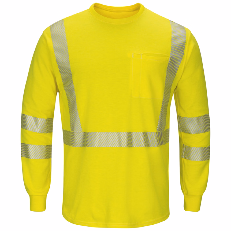 Bulwark® Men's Lightweight FR Hi-Visibility Long Sleeve T-Shirt