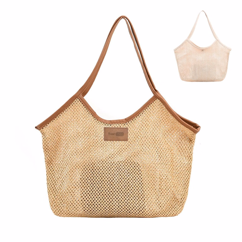 Jute Straw Woven Tote Bag, Handmade Weaving Shoulder Bag