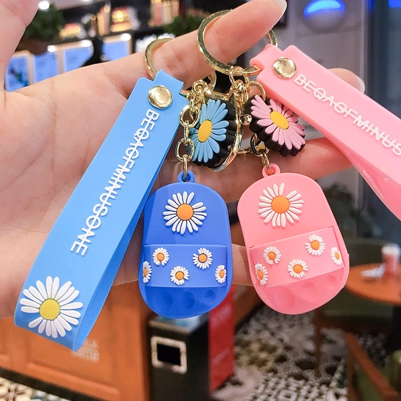 chrysanthemum slipper key ring