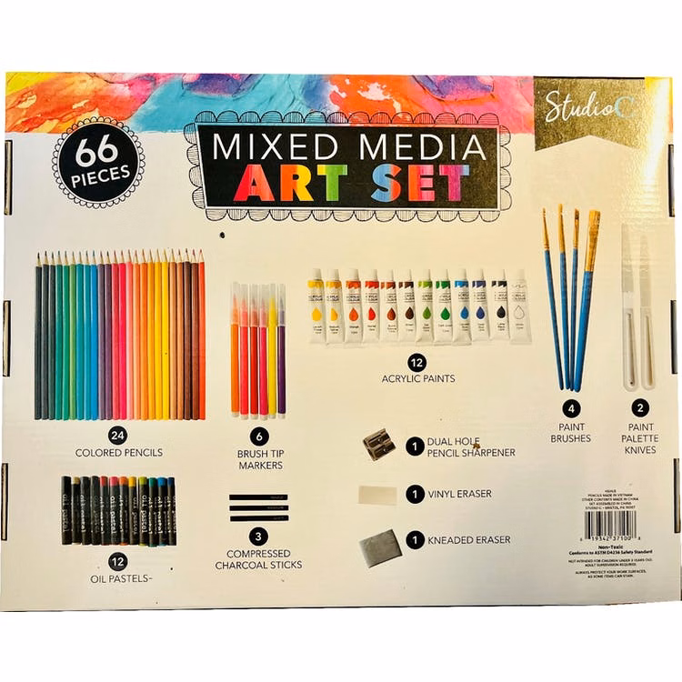 Mixed Media Art Sets - 66 Pieces