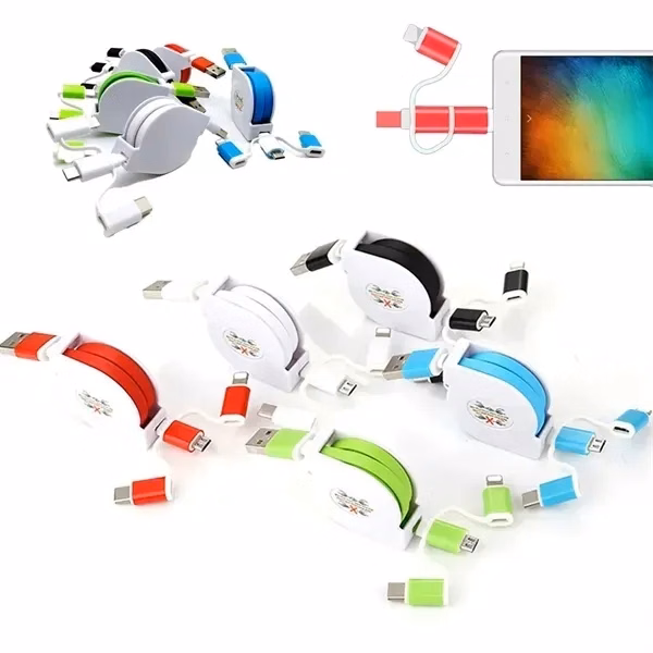 Retractable 3-in-1 Charging Cable