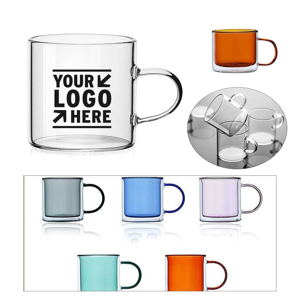 5OZ Glass EspressoTea Cup Demitasse Coffee Mug Perfect Latte Glassware with Handle 1
