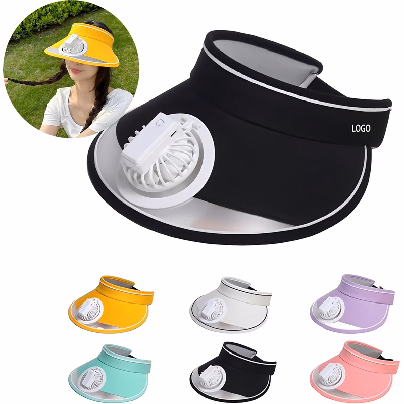 Rechargeable Sun Visor Hat with Cooling Fan