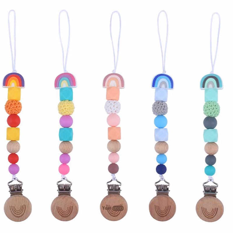 Beech Rainbow Pacifier Clip