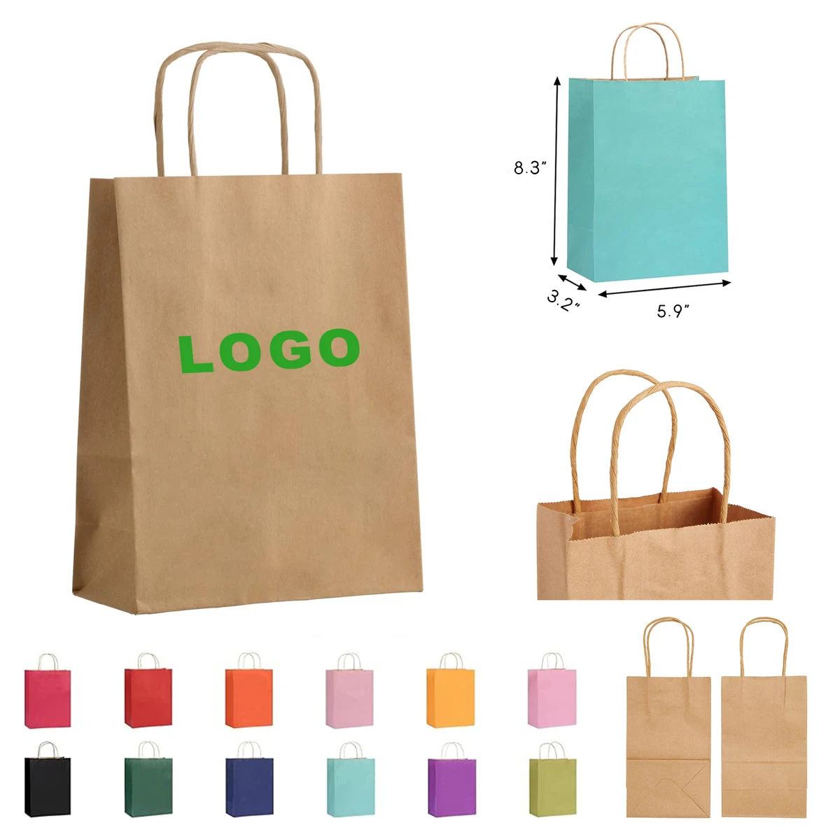 Shopping Kraft Paper Bags With Handles 1