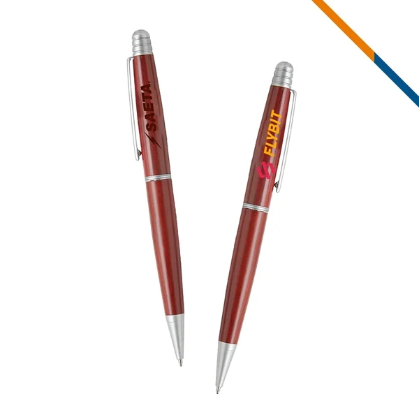 Custom 5.5 in Wooden Twist Action Ballpoint Pen — Professional Writing Giveaway 1