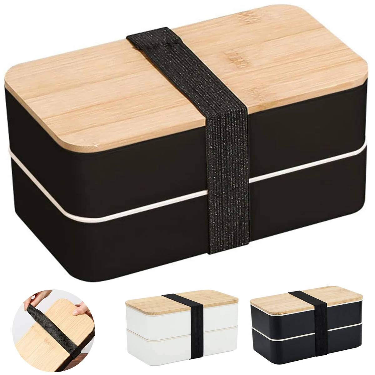 Eco-Friendly Bamboo Lid Bento Box Lunch Container 1