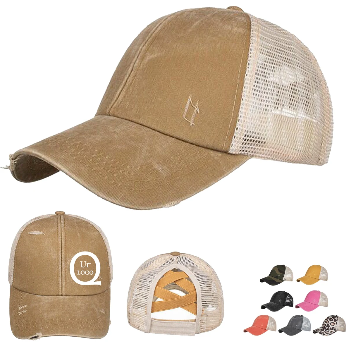 Crossed Ponytail Baseball Cap 1