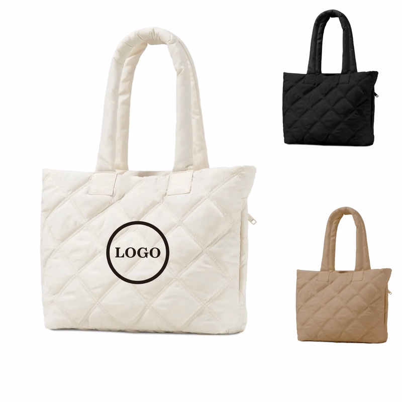 Quilted Nylon Tote Bag